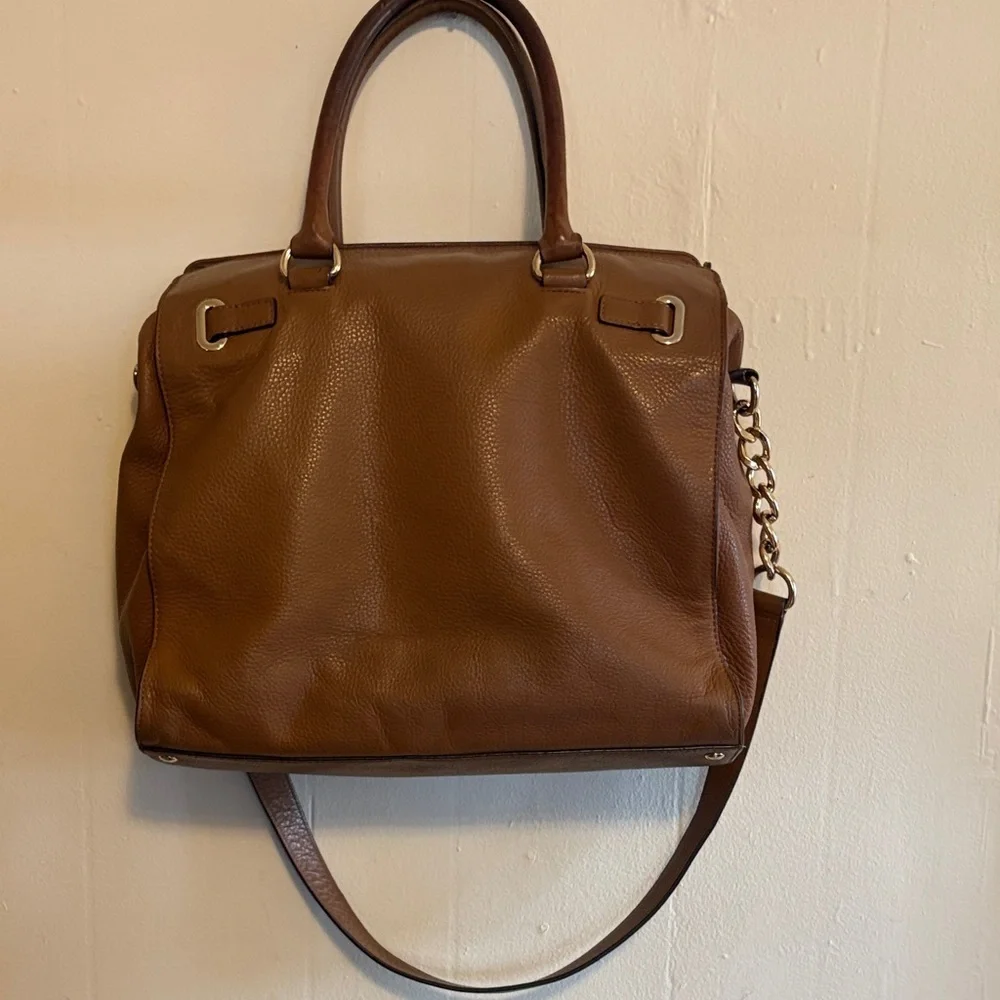 Michael Kors Hamilton Tan Leather Satchel
